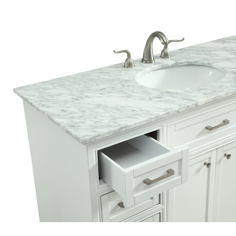 Andover Mills™ Rossi 48'' Single Bathroom Vanity with Marble Top & Reviews Wayfair